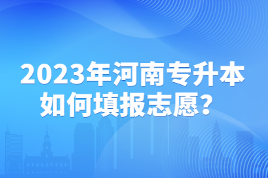 2023年河南專升本如何填報志愿？