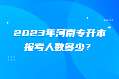 2023年河南專升本報考人數多少？